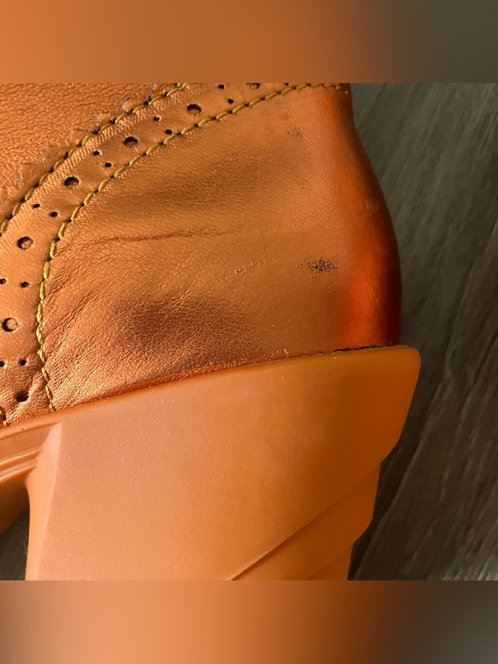 Orange Metallic Bebops John Fluevog size 9 good for size 8 - Picture 5 of 7